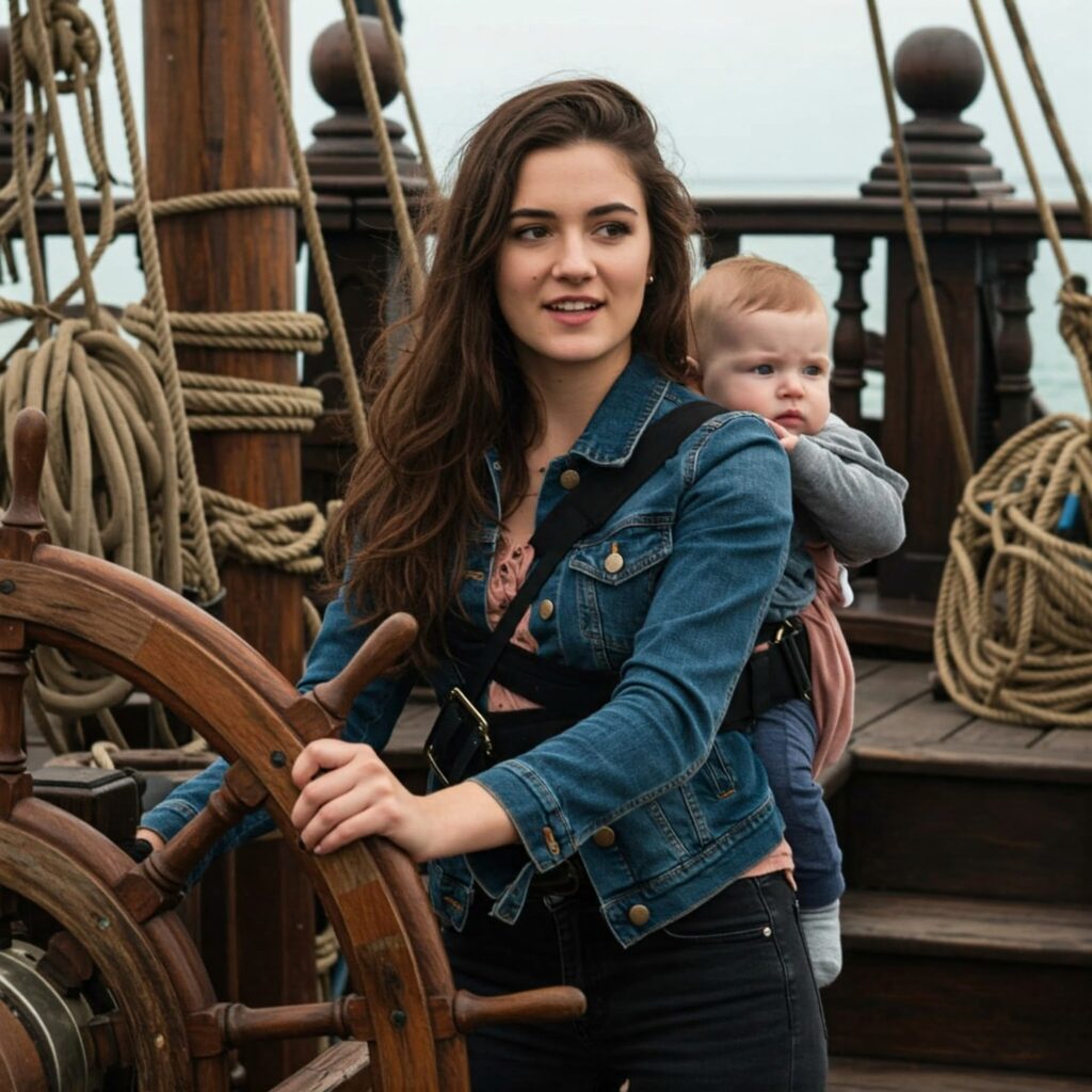 Free backgrounds: Where to get the coolest backgrounds for your projects Mother with child on back steering a ship