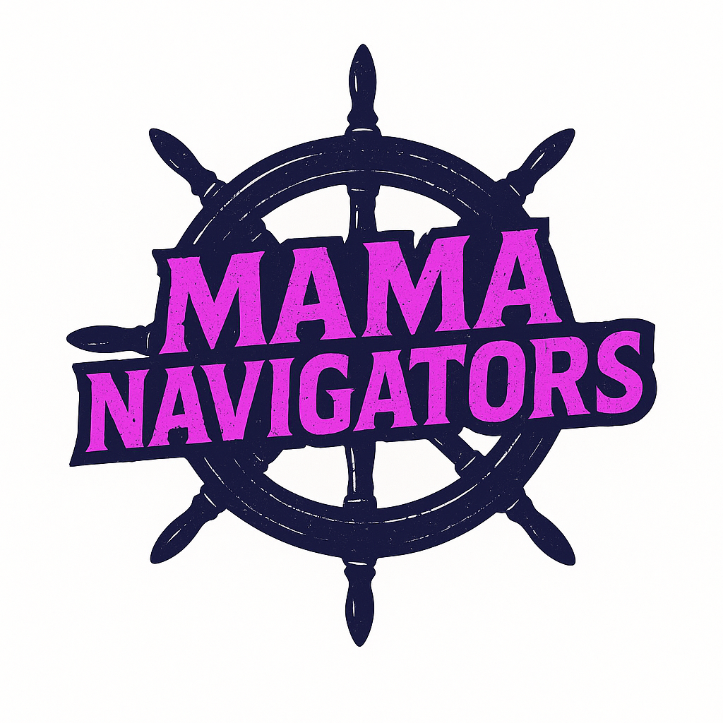 Mama Navigators logo of ship helm